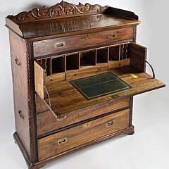 Extraordinary Antique Chinese Export Camphorwood Campaign Tall Chest of Drawers, 19th century