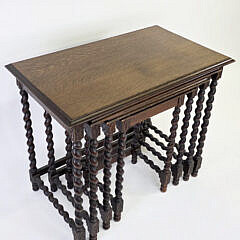 Set of Four Antique English Oak Nesting Tables, 19th century