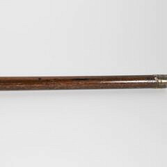 Carved Wood and Antique Ivory Dachshund Grip Cane, 19th Century