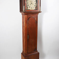 American Tall Case Clock circa 1800-1820 Possibly Nantucket with Painted Dial of Whale Ship John Adams