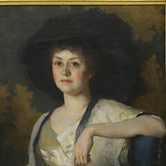 Frank Weston Benson Oil on Canvas “Portrait of Daisey Bradstreet Dewey” circa 1913
