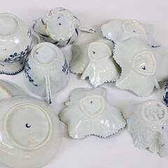 Eleven Pieces of Blue and White Worcester China, 18th Century