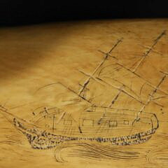 Scrimshaw Sperm Whale Tooth “The Shannon and Chessapeak (sic) War of 1812”, 19th Century