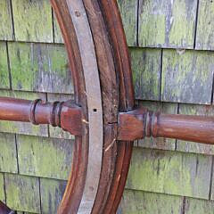 Brass and Oak Block and Turned Ship’s Wheel, 19th Century