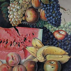 Charles Milton Barnitz Oil on Artist’s Board “Still Life of Summer Fruits”