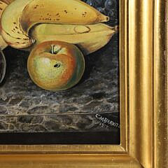 Charles Milton Barnitz Oil on Artist’s Board “Still Life of Summer Fruits”