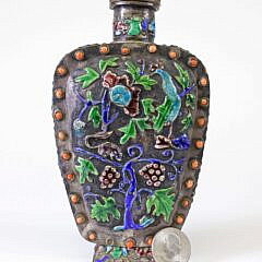 Chinese Enamelled Silver Snuff Bottle, Qing Dynasty