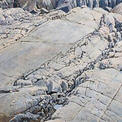 Ted Giavia “Along the Shores of Rye Beach, New Hampshire” Oil on Canvas, 1971