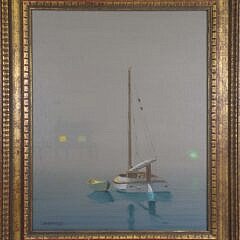 Early Robert Stark Jr. Oil on Canvas "A Peaceful Affair"
