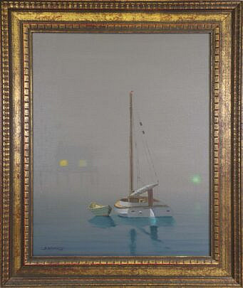 Early Robert Stark Jr. Oil on Canvas "A Peaceful Affair"