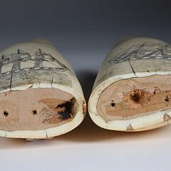 Matched Pair of Scrimshaw Whale Teeth, 19th Century