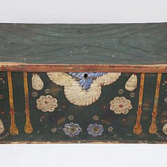 Antique Painted Decorated Swedish Pine Trunk