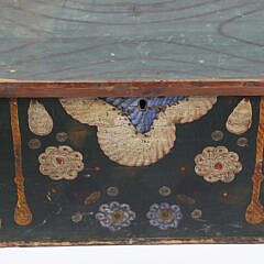 Antique Painted Decorated Swedish Pine Trunk, 19th Century