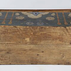 Antique Painted Decorated Swedish Pine Trunk, 19th Century