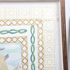 Mellie Cooper Large Hand Cast Paper Oil Painting “Nantucket Schooner”