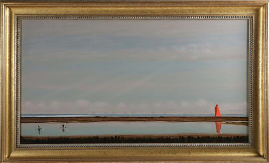 Robert Stark Jr. (American 1933-2014) Oil on Linen "Clamming on Nantucket "
