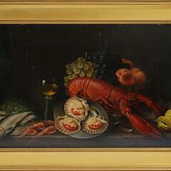 Marcus Clayton Stone Oil on Panel "Gastronomic Tabletop Feast"