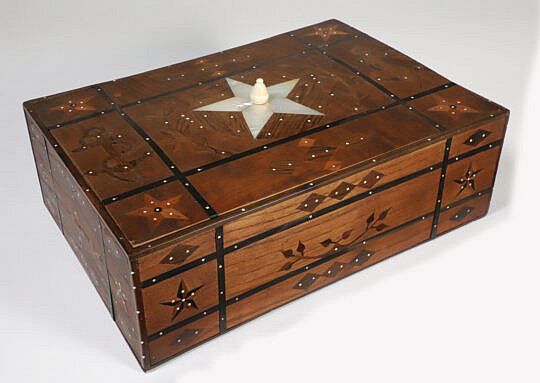 Finely Inlaid Maritime Theme Box, 19th Century
