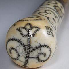 English Pique and Silver Grip Walking Stick, 17th Century