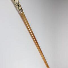 English Pique and Silver Grip Walking Stick, 17th Century