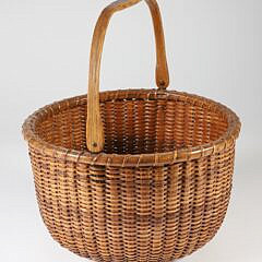 Labeled Nantucket Round Basket, 19th Century