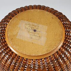 Labeled Round Swing Handle Nantucket Basket, 19th Century