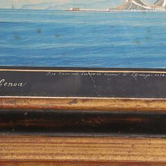 Antique Watercolor on Paper “Ship Thomas Perkins Entering the Port of Genoa”, 19th Century
