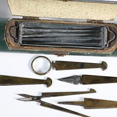 Rare System Grain Tester Shagreen Shaft Cane 19th Century