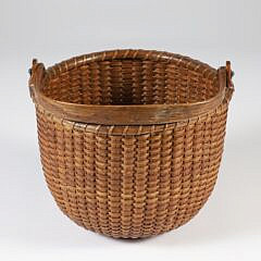 Fine Round Swing Handle Nantucket Basket, 19th Century