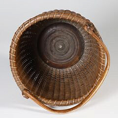 Fine Round Swing Handle Nantucket Basket, 19th Century