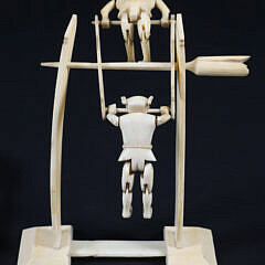 Chinese Export Carved Antique Bone Teeter-Totter Toy, 19th Century