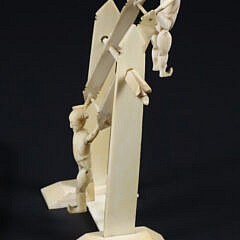 Chinese Export Carved Antique Bone Teeter-Totter Toy, 19th Century