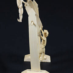 Chinese Export Carved Antique Bone Teeter-Totter Toy, 19th Century