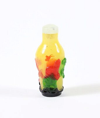 13-5712 Chinese Multicolor Cat and Butterfly Snuff Bottle B 9819_2 JPG