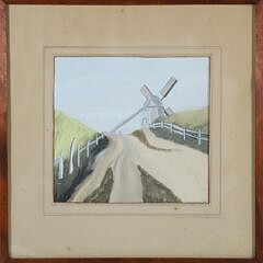 Anne Beach (Gustafson) "The Old Mill, Nantucket, Massachusetts" Gouache, circa 1940
