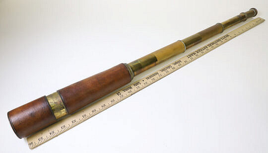 5-Draw Brass and Wood Spyglass, 19th Century