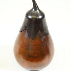 Antique Japanese Two-Tone Carved Wood Eggplant Tea Caddy