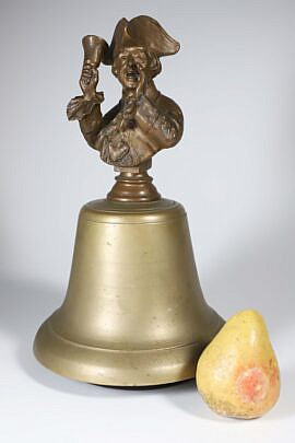 Vintage Bronze "Town Crier" Bell, 19th/20th Century