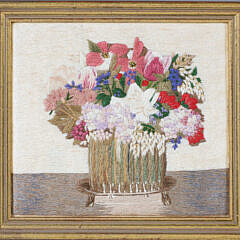 Miniature Silk Woven Flower Basket