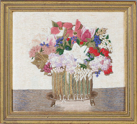 Miniature Silk Woven Flower Basket