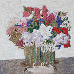 Miniature Silk Woven Flower Basket