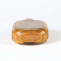 Chinese Inside-Painted Amber Glass “Dragon” Snuff Bottle, Qing Dynasty