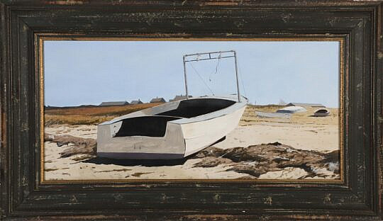 John Austin (1918-2001) Tempera on Artist Board "Scallop Boat"