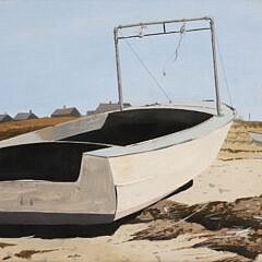 John Austin Tempera on Artist Board “Scallop Boat”