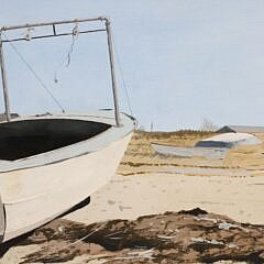 John Austin Tempera on Artist Board “Scallop Boat”