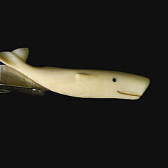 Charlie Sayle Sr. Miniature Carved Whale Tie Clip