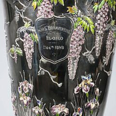 Japanese Polychrome Enameled Sterling Silver Presentation Cup, circa 1898