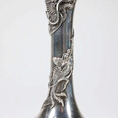 Japanese Polychrome Enameled Sterling Silver Presentation Cup, circa 1898