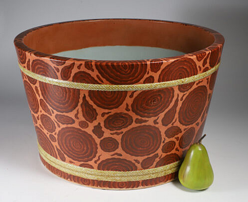 Japanese Faux Wood Porcelain Wash Basin