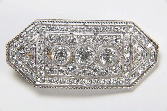 145-5655 Art Deco Platinum Diamond Brooch A IMG_9960
